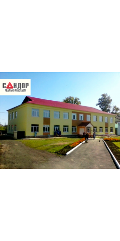 Школа - штукатурный фасад, п. Шаранга, Нижегородская область